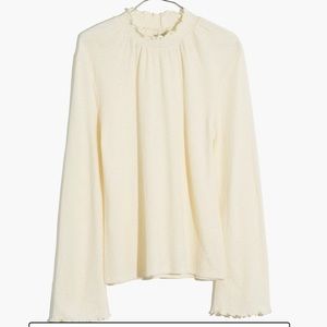 Madewell Texture & Thread Ruffled Mockneck Top